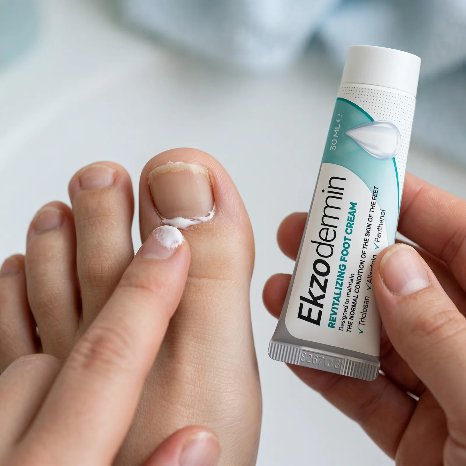 Cómo aplicar Ekzodermin crema en los pies